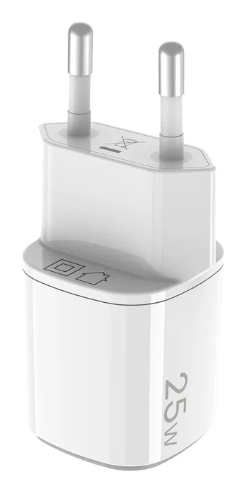 Celly UPTC1USB1USBC25 Cargador de Pared GaN 25W Blanco con 1 Puerto USB-C y 1 Puerto USB-A, Carga Rápida para Smartphone, Tableta y Más
