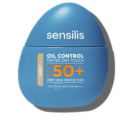 Sensilis Protector Solar Oil Control Dry Touch con Color SPF50+ Light 40 ml - Antibrillo, Cobertura Uniforme, Protección UVA/UVB/HEV/IR-A