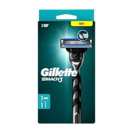 Gillette Mach 3 Máquina de Afeitar + 1 Recambio, Afeitado Suave y Preciso con 3 Hojas Duraderas