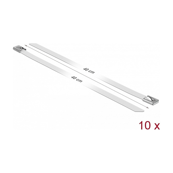 DeLOCK 18823 Bridas de acero inoxidable 400 x 7,9 mm blanco (10 piezas) DeLOCK 18823 Bridas de acero inoxidable 400 x 7,9 mm blanco (10 piezas)