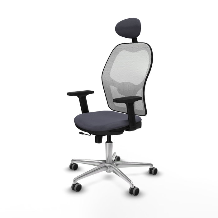 PIQUERAS Y CRESPO Silla de oficina Jorquera con mecanismo Sincro/Traslack, Gris oscuro y Blanco PIQUERAS Y CRESPO Silla de oficina Jorquera con mecanismo Sincro/Traslack, Gris oscuro y Blanco