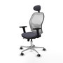 PIQUERAS Y CRESPO Silla de oficina Jorquera con mecanismo Sincro/Traslack, Gris oscuro y Blanco