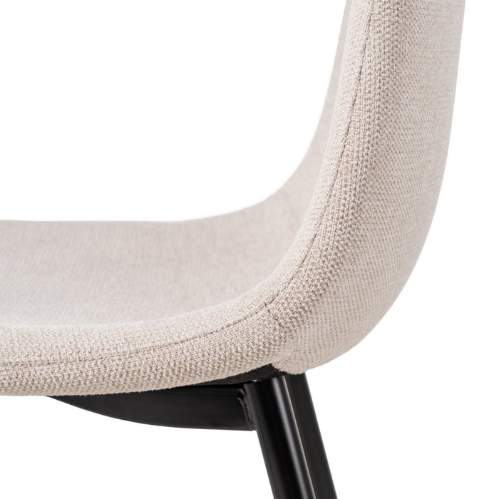 Silla Crema Tejido-Metal Salón 43 X 52 X 87 cm (Set de 4)