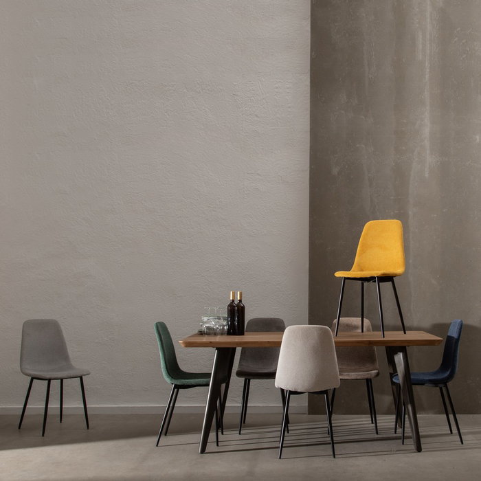 Silla Crema Tejido-Metal Salón 43 X 52 X 87 cm (Set de 4)