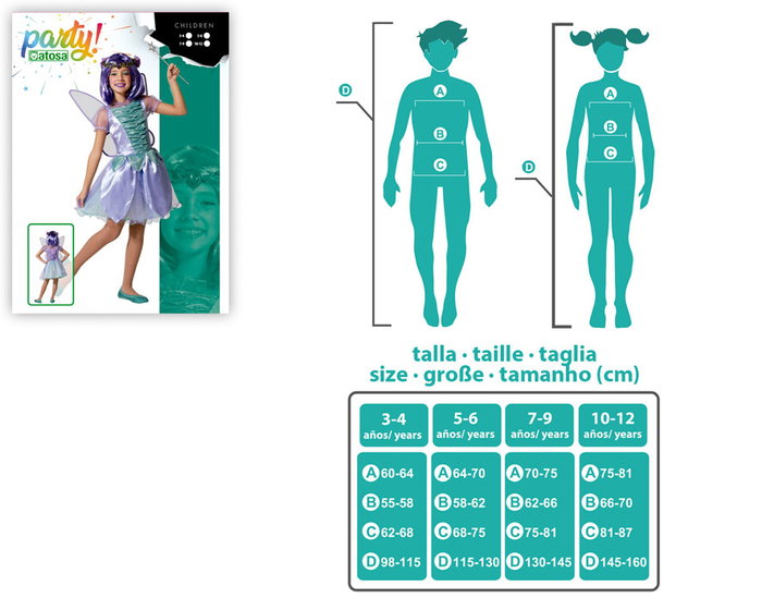 Disfraz Hada Niña Infantil Violeta 3-4 Años Carnaval Disfraz Hada Niña Infantil Violeta 3-4 Años Carnaval
