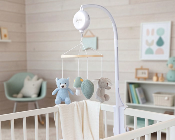 KioKids Móvil Musical de Cuna con Peluches de Algodón - 12 Melodías - Azul KioKids Móvil Musical de Cuna con Peluches de Algodón - 12 Melodías - Azul