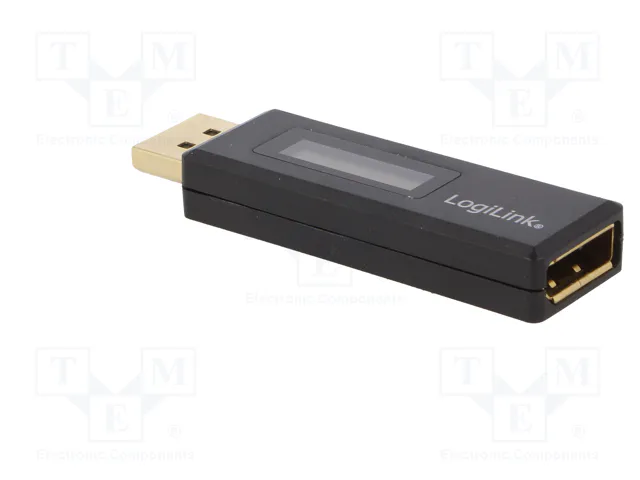 LogiLink Probador DisplayPort para información EDID, DisplayPort 1.2 y 1.4, negro
