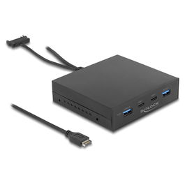 Delock Front Panel USB 3.5" 10 Gbps USB-C y Tipo-A para Panel Frontal de PC, 2x USB-C + 2x USB-A