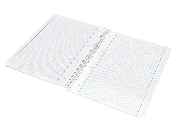 Liderpapel Cuaderno Espiral A4 Micro Serie Azul Tapa Blanda 80 Hojas 75gr Cuadro 5mm Con Margen 4 Taladros Azul