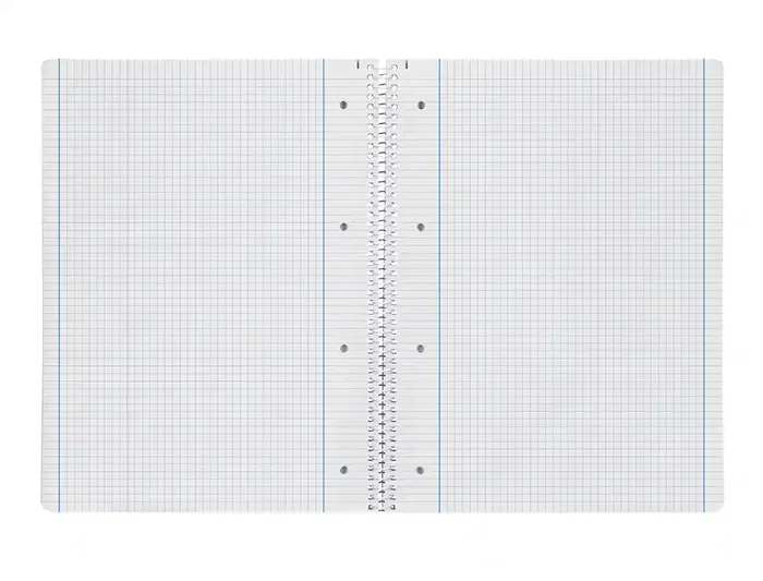 Liderpapel Cuaderno Espiral A4 Micro Serie Azul Tapa Blanda 80 Hojas 75gr Cuadro 5mm Con Margen 4 Taladros Azul