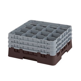 CAMBRO Cesta de lavado 16 comp. 3 alturas Castaño