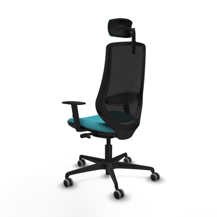 PIQUERAS Y CRESPO Silla de oficina Mardos con mecanismo Sincro/Traslack, Turquesa y Negro