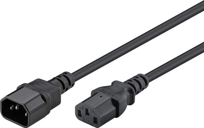 Goobay Cable de Alimentación C14 a C13 de 2m, Negro