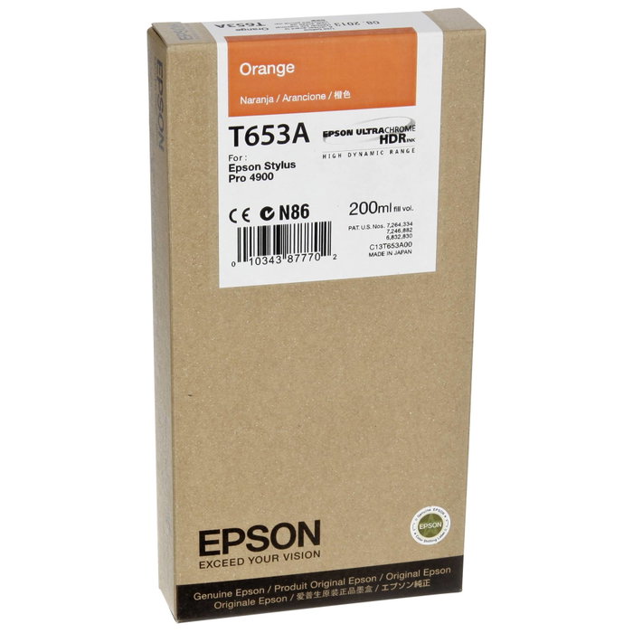 Epson Cartucho de tinta T653A Naranja (200 ml) Original