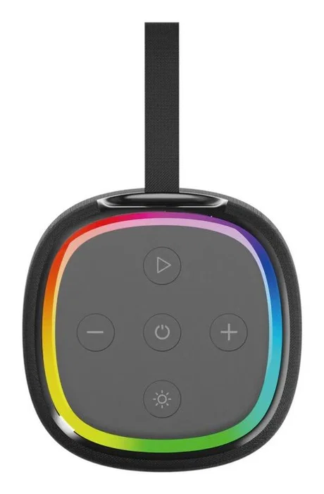 Gembird SPK-BT-LED-08S Altavoz Portátil Bluetooth para Fiestas con Luces LED RGB, Radio FM, Entrada USB/MicroSD, Micrófono Integrado, Batería Recargable, Color Negro