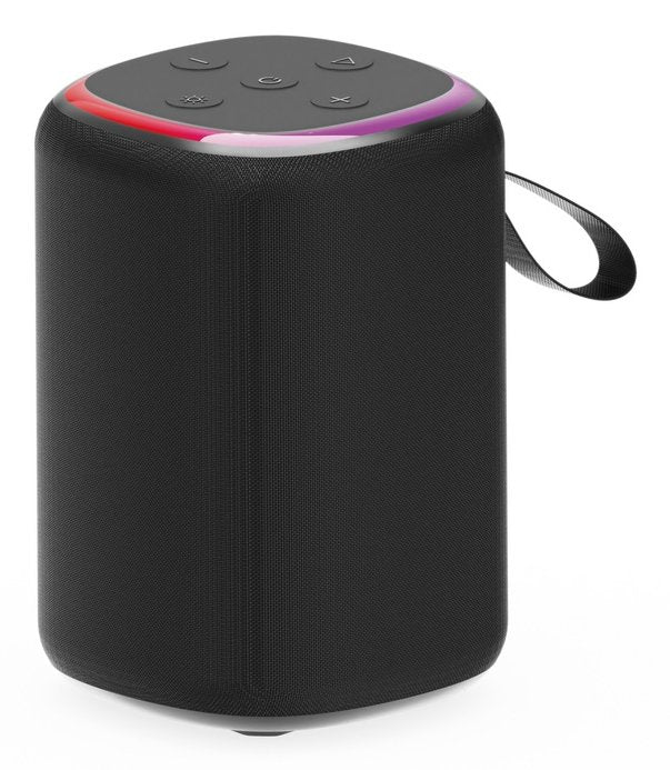 Gembird SPK-BT-LED-08S Altavoz Portátil Bluetooth para Fiestas con Luces LED RGB, Radio FM, Entrada USB/MicroSD, Micrófono Integrado, Batería Recargable, Color Negro