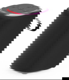 Gembird SPK-BT-LED-08S Altavoz Portátil Bluetooth para Fiestas con Luces LED RGB, Radio FM, Entrada USB/MicroSD, Micrófono Integrado, Batería Recargable, Color Negro