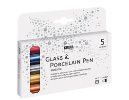 Kreul Set 5 rotuladores metálicos GLASS&DESIGN para vidrio y porcelana 2-4mm