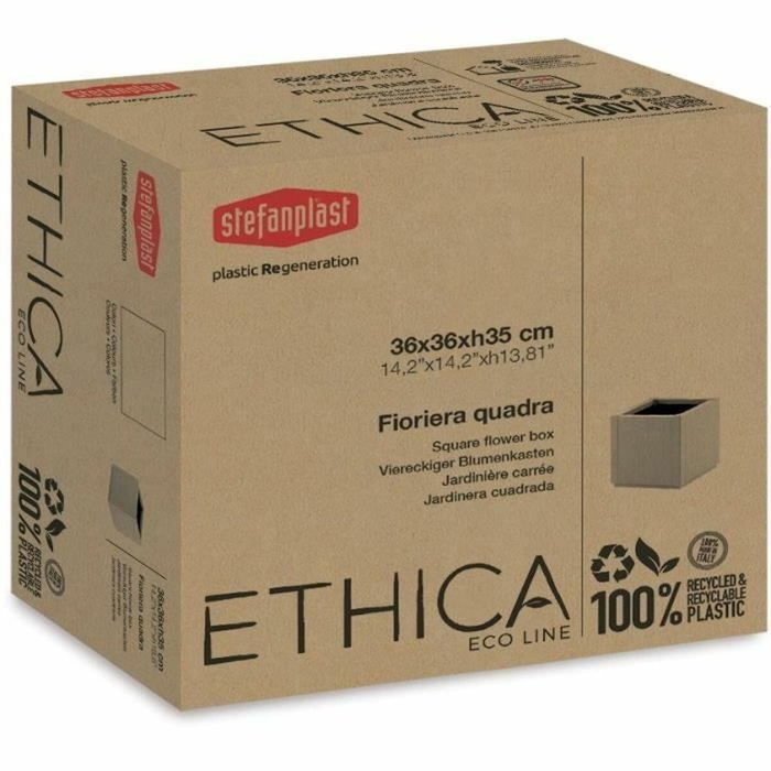 Stefanplast Jardinera Ethica Cuadrada Tiza 38 L