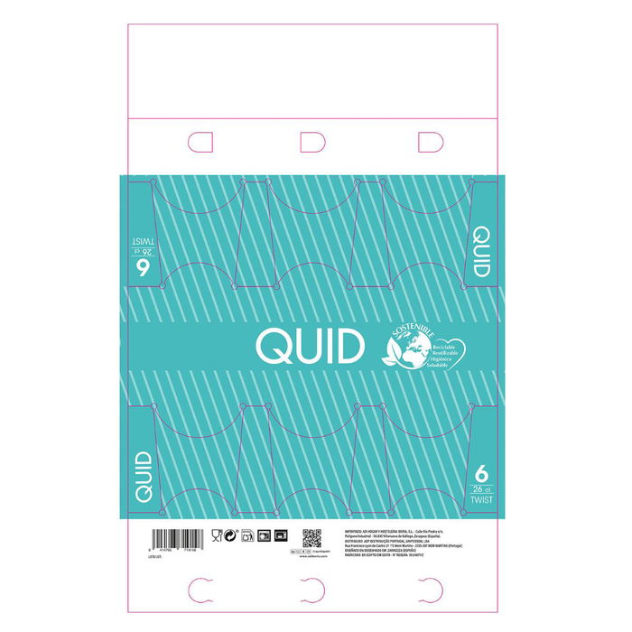 Set 6 Vasos Bajos Vidrio Twist Quid 26 cL