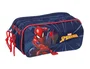 Safta Bolso Portatodo Triple Spiderman, Estuche Escolar con 3 Cremalleras, Dimensiones 100x80x215 mm