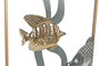DKD Home Decor Set de 3 Decoraciones de Pared de Metal Azul Marino y Dorado