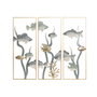 DKD Home Decor Set de 3 Decoraciones de Pared de Metal Azul Marino y Dorado