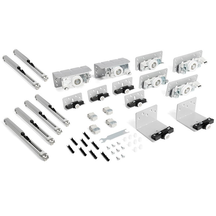 TERNO Kit Star Fluid Sistema Deslizante para Armarios, Puertas Correderas, 2 o 3 Puertas, Espesor 28-40 mm, Tecnología Fluid, Amortiguación Suave, Cod. 1058.351/1058.353 TERNO Kit Star Fluid Sistema Deslizante para Armarios, Puertas Correderas, 2 o 3 Puertas, Espesor 28-40 mm, Tecnología Fluid, Amortiguación Suave, Cod. 1058.351/1058.353