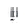 Aisens Mini Adaptador USB 3.2 Gen2 USB-C Hembra a USB-A Macho Gris