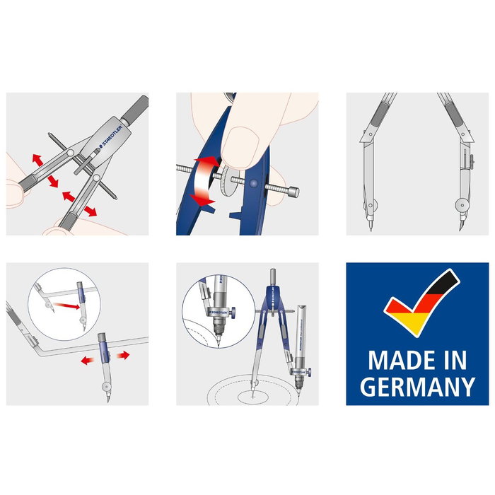 Staedtler Compás Mars Quickbow 552 con Estuche y Accesorios