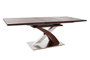 DKD Home Decor Mesa Extensible Marron Oscuro Plateado Acero MDF 90 x 77 x 160 cm