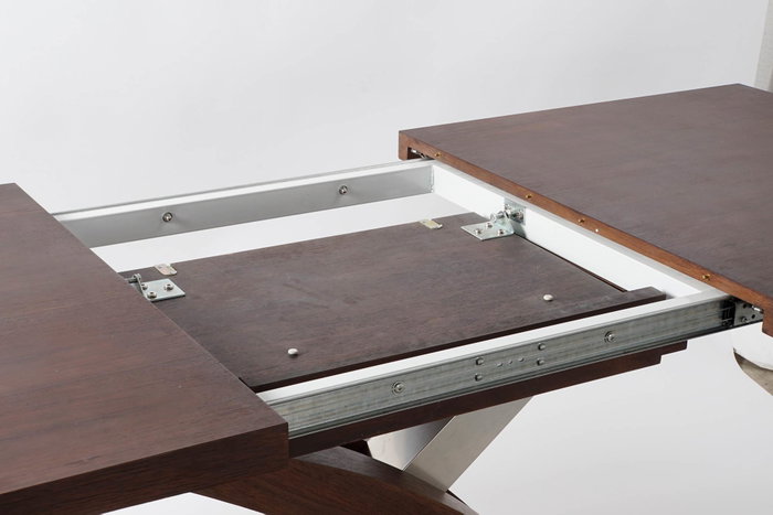 DKD Home Decor Mesa Extensible Marron Oscuro Plateado Acero MDF 90 x 77 x 160 cm DKD Home Decor Mesa Extensible Marron Oscuro Plateado Acero MDF 90 x 77 x 160 cm