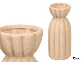 GIFTDECOR Jarrón Sahara Rayas Anchas Tierra