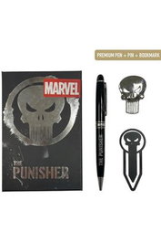 Cerdá Set de Regalo Marvel The Punisher con Bolígrafo, Pin y Marcapáginas