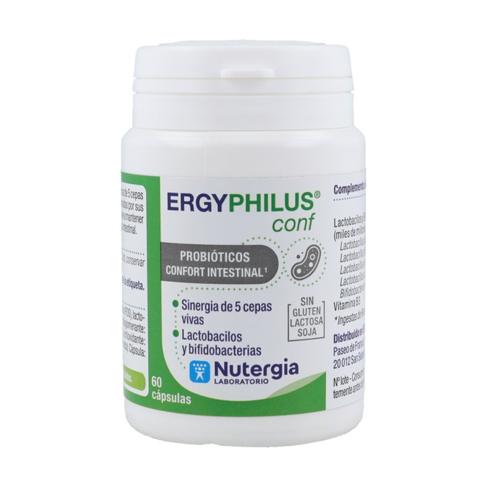 Nutergia Ergyphilus Confort 60 Cápsulas - Probióticos Lactobacillus y Bifidobacterias para Equilibrio Flora Intestinal Nutergia Ergyphilus Confort 60 Cápsulas - Probióticos Lactobacillus y Bifidobacterias para Equilibrio Flora Intestinal