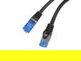 Lanberg PCF6A-10CC Cable de Red Cat6a 0,25 m S/FTP LSHZ CCA, Blindado, RJ45-RJ45, Negro, Fluke Passed, 10 Gbit/s