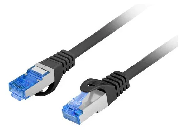 Lanberg PCF6A-10CC Cable de Red Cat6a 0,25 m S/FTP LSHZ CCA, Blindado, RJ45-RJ45, Negro, Fluke Passed, 10 Gbit/s