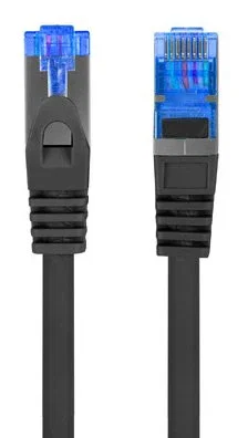 Lanberg PCF6A-10CC Cable de Red Cat6a 0,25 m S/FTP LSHZ CCA, Blindado, RJ45-RJ45, Negro, Fluke Passed, 10 Gbit/s