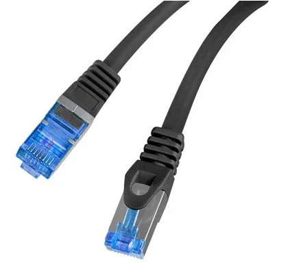 Lanberg PCF6A-10CC Cable de Red Cat6a 0,25 m S/FTP LSHZ CCA, Blindado, RJ45-RJ45, Negro, Fluke Passed, 10 Gbit/s