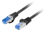 Lanberg PCF6A-10CC Cable de Red Cat6a 0,25 m S/FTP LSHZ CCA, Blindado, RJ45-RJ45, Negro, Fluke Passed, 10 Gbit/s