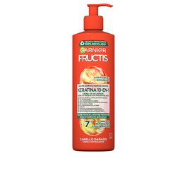Garnier Fructis Keratina 10-en-1 Crema sin Aclarado Adiós Daños - Tratamiento Reparador 10 Beneficios para Cabello Dañado, 400 ml