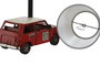 DKD Home Decor Lámpara de Sobremesa Metal Lino Coche Rojo
