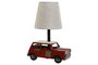 DKD Home Decor Lámpara de Sobremesa Metal Lino Coche Rojo