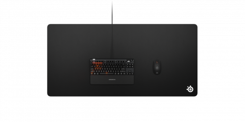 SteelSeries 63842 Alfombrilla de Ratón para Juegos QcK 3XL Negro 1220x590mm Tela Caucho Silicona Base Antideslizante Lavable