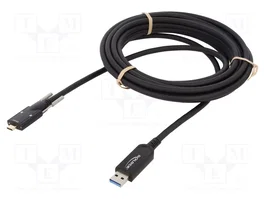 DeLOCK Cable óptico activo USB 10 Gbps de USB tipo A a USB tipo C de 5 m con tornillos laterales, Negro