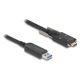 DeLOCK Cable Óptico Activo USB 10 Gbps Tipo-A a USB Tipo-C™ con Tornillos 5 m