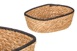 Giftdecor Cesto Rectangular 24x18x8 cm Negro de Enea y Papel (Set de 24)