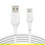 Belkin CAB001bt1MWH Cable USB-C a USB-A, 1 metro, para carga y sincronización de datos, blanco, BoostCharge