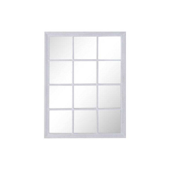 DKD Home Decor Espejo Ventana de Paulownia y Cristal Blanco 90x120 cm
