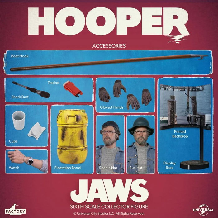 Factory Entertainment Tiburón Figura 1/6 Hooper 30 cm